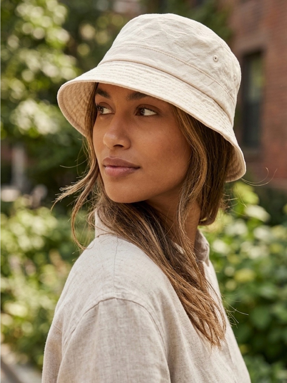 Urban Outfitters Natural Cotton Bucket Hat – One Size